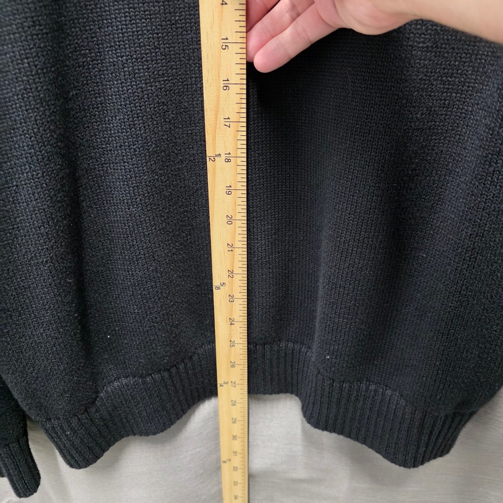 LL Bean Mens XL Navy Blue 100% Cotton Quarter Zip Pullover Sweater 287736 - Picture 4 of 6